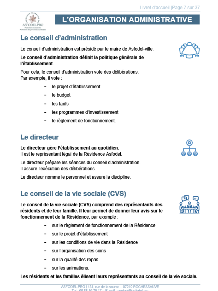 Livret d'accueil rédigé selon les principes du FALC